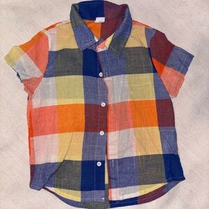 SHEIN Multicolor Plaid Button Down Shirt